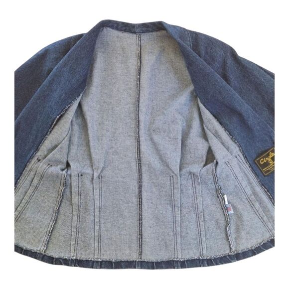 Vintage Circle S Dallas Texas Western Wear Denim Blazer Jacket Dolman Sleeve USA - Picture 8 of 9